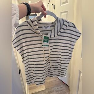 Double Zero Black and White Striped Hoodie